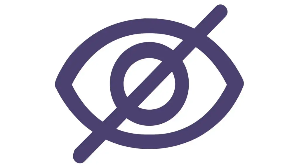 image of a line crossing out an outline of an eye