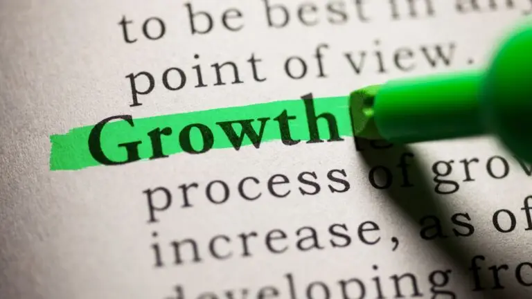 image of the word growth highlighted in a book