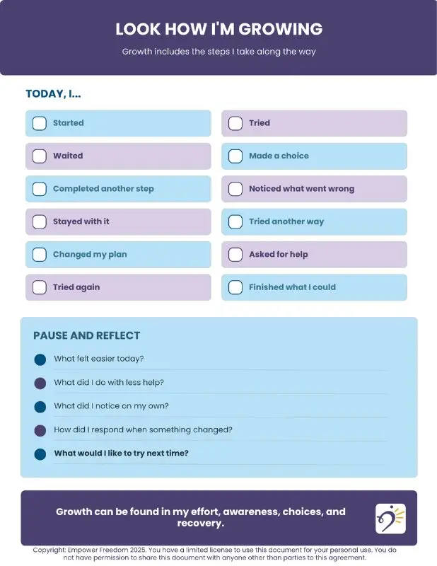 image of look how I am growing visual aid